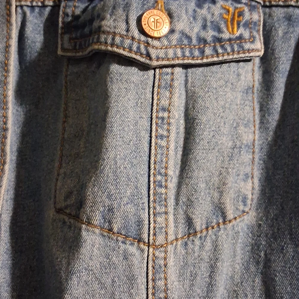Frye Blue Denim Mini Dress Button Down - Picture 2 of 4